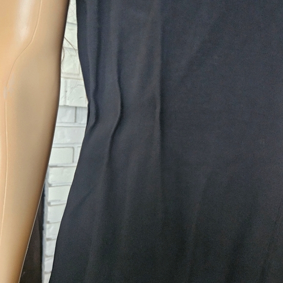 Lida Baday wool dress size 10 black sleeveless cutout sheath midi - Picture 3 of 14